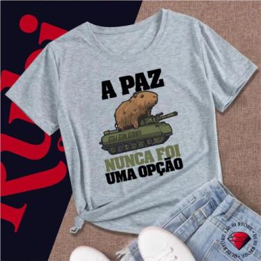 Imagem de Camiseta Capivara a Paz Nunca foi Opção - Mina Store, Cinza, G1