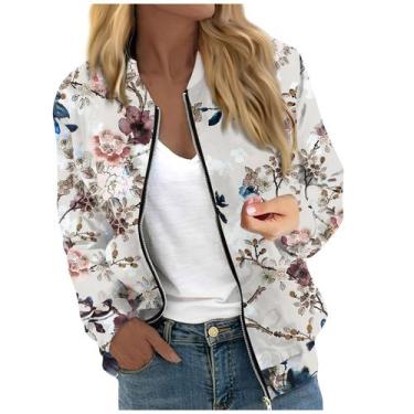 Imagem de Blusão COTECRAM 204 Casual Outono Inverno com Estampa Floral Feminina