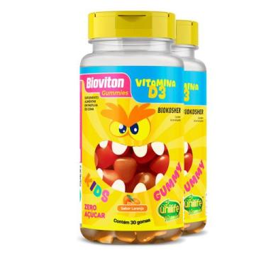 Imagem de Kit 2 Gummy Kids Vitamina D3 Unilife 30 gomas Laranja