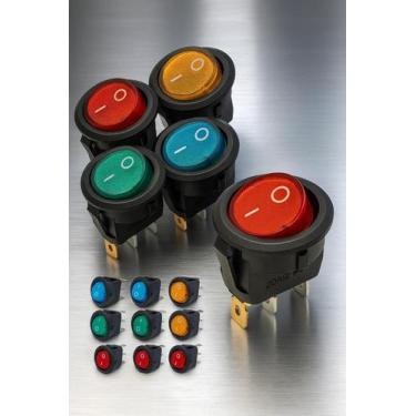 Imagem de Botão Gangorra LED Liga Desliga 12V 20A Alta Potência Automotivo Indus