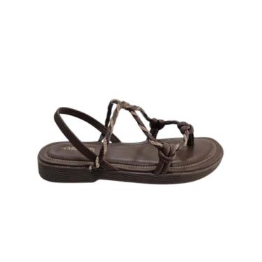 Imagem de Mississipi, SANDÁLIA FEMININA MISSISSIPI J0362 COM BRILHO Cor:Cafe;Tamanho:40