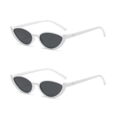 Imagem de HCHES Óculos de sol vintage meia armação, estilo fashion, colorido, feminino, UV400, verão (2C6)