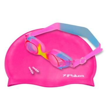 Imagem de Kit Óculos + Touca + Protetor de Ouvido de Natação Junior Orimos 13156