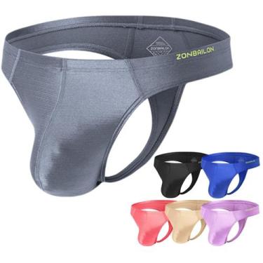 Imagem de Roupa íntima tanga masculina ZONBAILON G-Strings Biquíni cinza tamanho