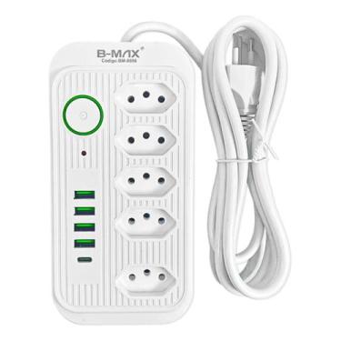 Imagem de Filtro De Linha Com Usb 2.1a Extensao 5 Tomadas - B-Max