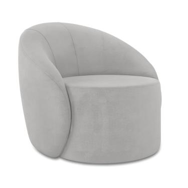 Imagem de Poltrona Decorativa Orgânica Giratória Lua Suede Cinza D03 - D'Rossi