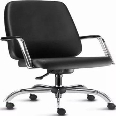 Imagem de Cadeira para Escritório para Obesos até 200KG Cromada Preto