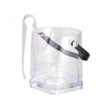 Imagem de Balde para Gelo em Acrílico c/ Pegador Aço Inox