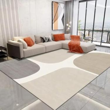 Imagem de Tapete de mesa de centro de luxo com pelo de laço, tapete de chão para quarto, resistente a manchas e antiderrapante, decoração para casa (100 x 150 cm (3,3 x 4,9 pés/QR-012)