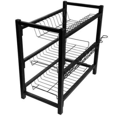 Imagem de Escorredor de Louças Grande em Aço Inox – Com Porta Talheres e Bandeja, Suspenso e Antiferrugem | Organização e Praticidade para Cozinha