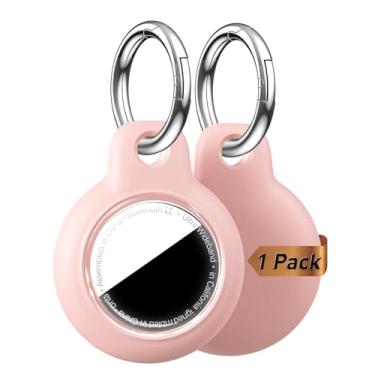 Imagem de MOLOSLEEVE Capa com suporte para AirTag com chaveiro, capa de GPS à prova d'água, antiarranhões e choques, chaveiro, acessórios para AirTags, capas de rastreador de itens para mochilas, bolsas