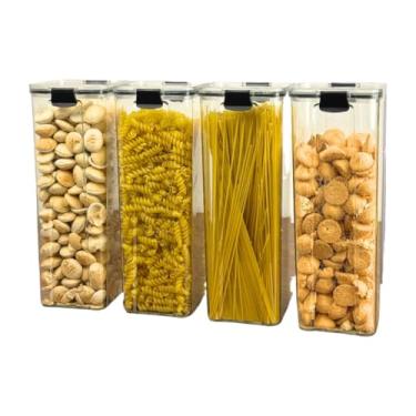 Imagem de Kit De Potes HerméTicos Para Cozinha - Organizador De Mantimentos Para Dispensa E ArmáRio(4 Potes - 2,2 Litros)