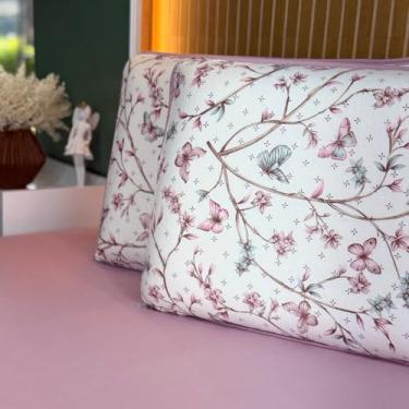 Imagem de Jogo de Lençol Cama 3 e 2 Peças Estamapados 100% Algodão com Elástico e Toque Macio (Casal, Jardim)