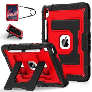 Imagem de WESOROL CASE Capa para iPad (A16) 11ª geração 11 polegadas/10.9 polegadas 2025/2022 compatível com crianças iPad 10ª geração com alça de ombro/porta-lápis, capa à prova de choque para i Pad 11/10