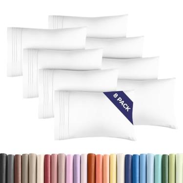 Imagem de Conjunto de 8 fronhas Queen – Capas de almofada ultra macias de qualidade hoteleira – Confortável e não amassa – Resistente a encolhimento, manchas e desbotamento – Fácil de cuidar, laváveis na