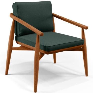 Imagem de Poltrona Com Cintas De Corano Linho Verde Musgo - LYAM DECOR