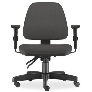 Imagem de Cadeira De Escritório Giratória Executiva Crepe Cinza - LYAM DECOR