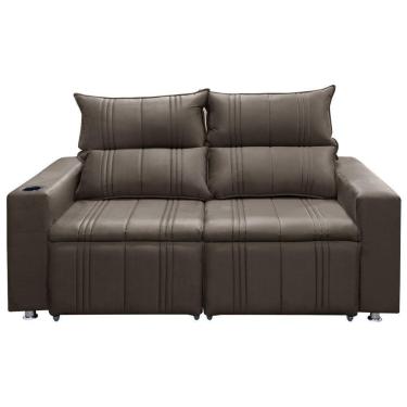 Imagem de Sofá 2 Lugares Retrátil E Reclinável Madri 1,50m C/molas - Veludo Chocolate