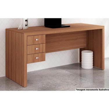 Imagem de Mesa de Computador ME4113 c/ 3 Gavetas Amêndoa - Tecno Mobili
