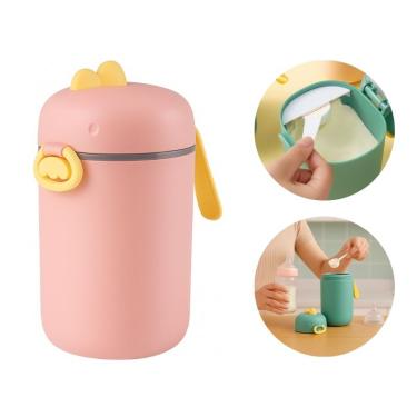 Imagem de Pote Dosador Leite em Pó Rosa com Colher Medidora Tam G