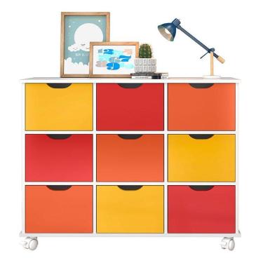 Imagem de Nicho Organizador 9 Gavetas Branco Color - Qmovi