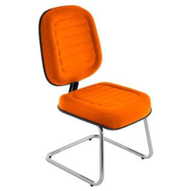 Imagem de Cadeira Diretor Para Escritório Cromada Linha Blenda Laranja