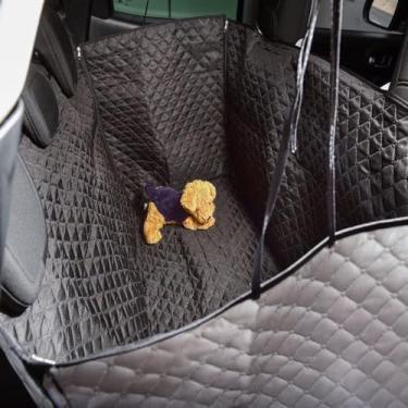 Imagem de Capa Protetora Carro SUV Pet Banco Trasseiro Impermeável Plus com Encaixe para Cinto- 2,03x 1,56cm (Preto)