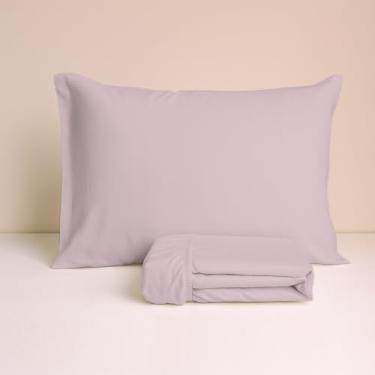 Imagem de Jogo De Lençol Simples Elástico 2 Peças Micro Percal Arte Cazza Azul Solteiro King