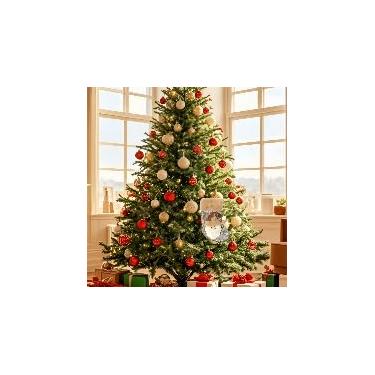 Imagem de 1 meia de Natal com cara de Papai Noel para decoração de árvores, enfeite festivo e bolsa de presente com punho fofo e barba longa, prata