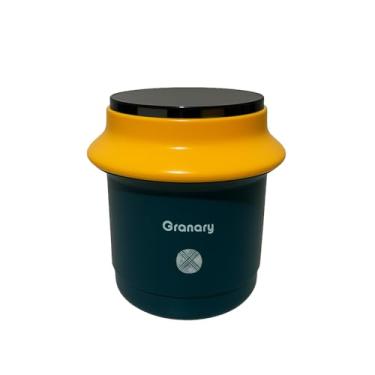 Imagem de Marmita De Plástico Com Colher Dobrável Pote De Armazenamento Recipiente De Cozinha (Azul Com Amarelo)