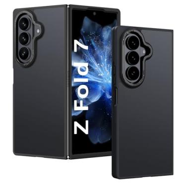 Imagem de BENTOBEN Capa compatível com Samsung Galaxy Z Fold 7, para Samsung Galaxy Z Fold7, Slim Fit, translúcida, fosca, à prova de choque, proteção contra quedas, meninas, mulheres, meninos, homens, preta