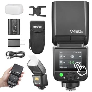 Imagem de Godox Flash de câmera V480 Flash V480N, bateria de lítio embutida, HSS 1/8000, TTL sem fio 2.4GX, tempo de reciclagem de 1,7s, 650 unidades de potência total para câmera Nikon (V480N)