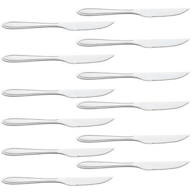 Imagem de Conjunto de 12 Facas para Churrasco Premium, Aço Inoxidável, Design Elegante, Ideal para Restaurantes, Buffets, Cozinha, Refeição, Corte, Utensílio de Cozinha (Conjunto 12 Facas de Churrasco)