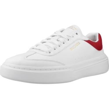 Imagem de Skechers Tênis Masculino Trainer-Cordova Classic Lighto, Couro de camurça branco duraleather borda vermelha, 42 EU