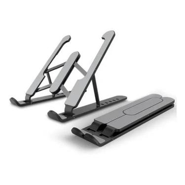 Imagem de Suporte Portatil Ajustavel Para Notebook Com 6 Niveis Cores:preto