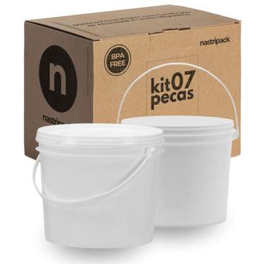 Imagem de Balde Para Comprar Em Mg 1.8L Branco 7 Pçs