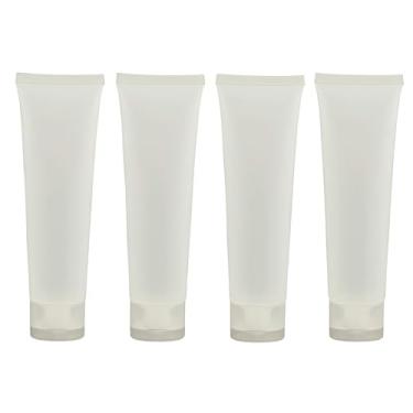 Imagem de 20 unidades de tubos macios de plástico recarregáveis, transparentes, vazios, para embalagem, cosméticos, amostras, recipientes, armazenamento de recipientes para limpeza facial, xampu, loção corporal, gel de banho, creme para as mãos, 100 ml