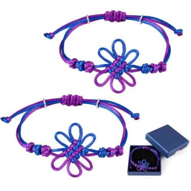 Imagem de Colorato Conjunto de 2 pulseiras de nó com tema caçador, caixa de joias, pulseiras de amizade combinando, estilo coreano, presente para casais, homens e mulheres