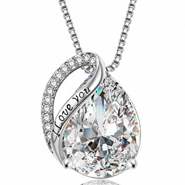 Imagem de Colares com pingente de cristal de pedra do mês de nascimento para mulheres, presente de aniversário dos namorados, dia das mães, colar de namorada, joia de coração de filha, aniversário para ela, ON