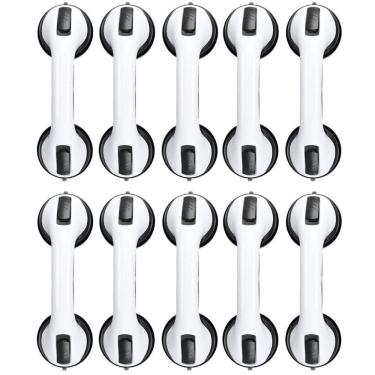 Imagem de Kit 10 Barra De Apoio Com Ventosa Suporte Sanitário Portátil Idosos Deficientes 29x10cm Banheiro venda em lote Revenda