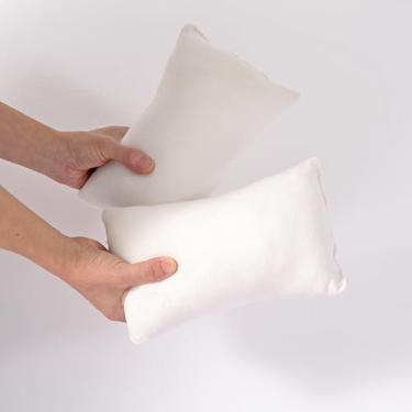 Imagem de EVOLIVE Pacote com 2 mini travesseiros minúsculos de micromink cinza, 28 x 17,78 cm - Lavável na máquina, leves, respiráveis e multifuncionais travesseiros de viagem para pescoço, suporte das costas