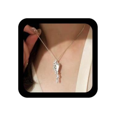 Imagem de Ximdble Colar vintage de galáxia ampulheta, colar com pingente de galáxia de strass, brilhante, zircônia cúbica, joia de cristal para mulheres