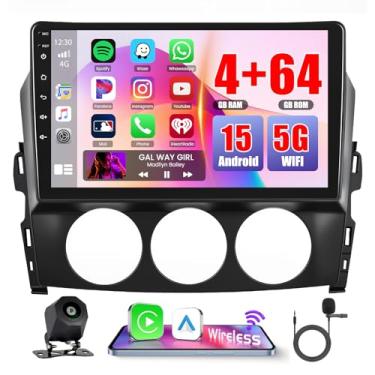 Imagem de [4+64G] Hikity Android 15 estéreo automotivo para Mazda MX-5 Miata 2009-2015, rádio com tela sensível ao toque de 9 polegadas com Carplay/Android Auto Navegação GPS/WiFi/Bluetooth/AHD câmera de backup