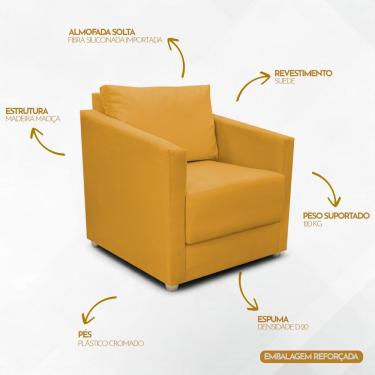 Imagem de Kit 2 Poltronas Decorativa Para Sala Recepção Manicure Consultório Celine Suede