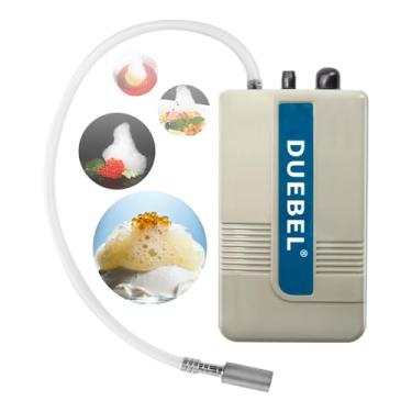 Imagem de DUEBEL Kit gerador de espuma de gastronomia molecular, máquina portátil de espumas culinárias com pedra de ar de aço inoxidável (alimentada por bateria seca), ferramenta criativa de cozinha para chefs