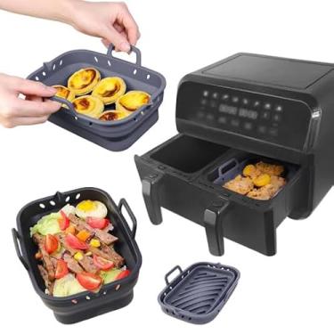 Imagem de Forro de silicone original para fritadeira a ar, conjunto de 4 peças para uso diário essencial da sua fritadeira a ar, reutilizável, limpeza mantendo o bom estado da sua fritadeira de ar. Os forros