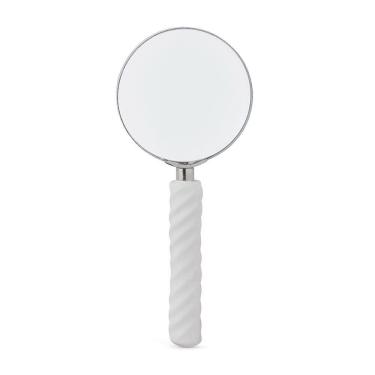 Imagem de Lupa de Aumento Decorativa com Cabo em Poliresina Branco 22cm 21052 Mart