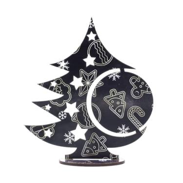 Imagem de Árvore Natalina Adesivada MDF com Base Corte a Laser 3mm Decorativa para Mesa e Ceia (Roxo)