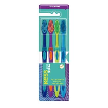 Imagem de kess Combo Supra com 4 Escovas, Multicor