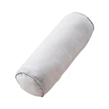 Imagem de BaotyJie Almofada de apoio para pescoço, almofada cilíndrica para tornozelo, joelhos, cama, para assistir TV, sofá, Cinza